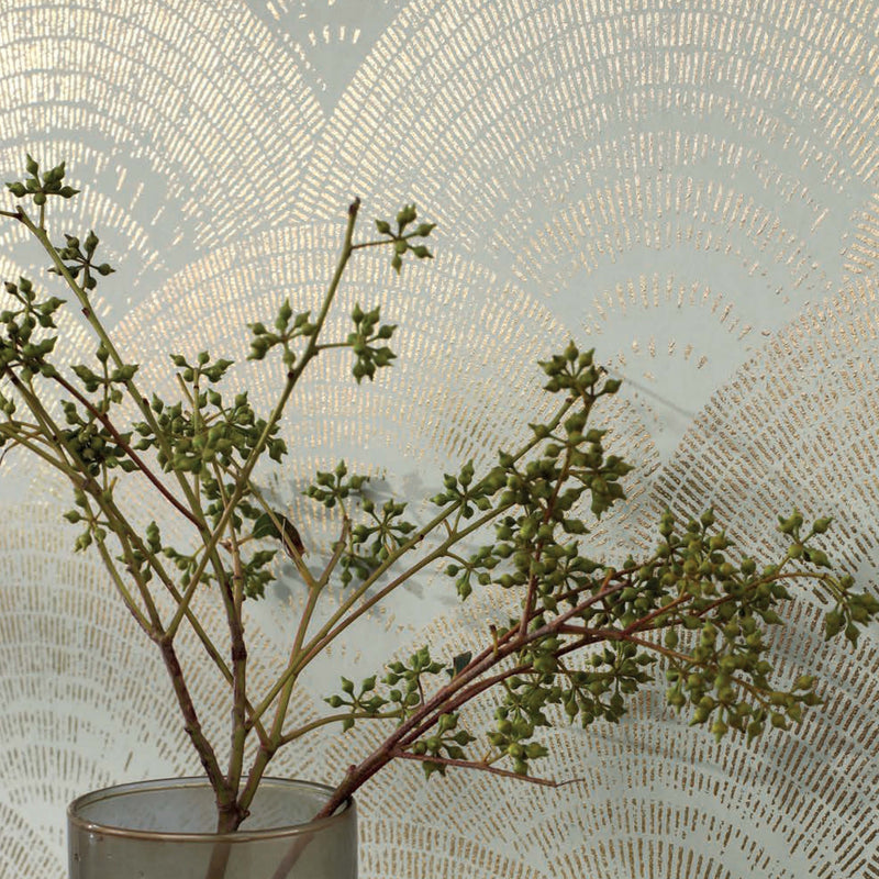 Walter Foil Art Deco Wallpaper by Casadeco from Oxford Wallpaper Collection