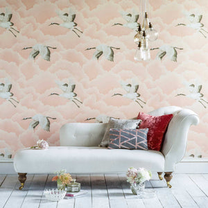 Cranes in Flight Wallpaper palmetto Collection by Harlequin