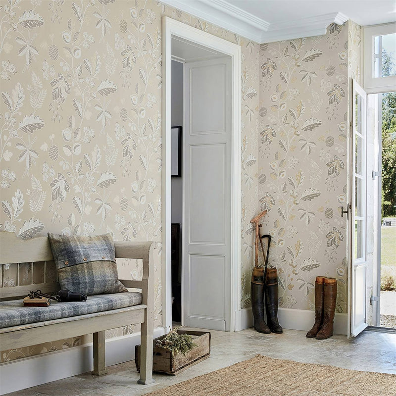 Warwick Vintage Trees & Leaves Foliage Wallpaper by Sanderson